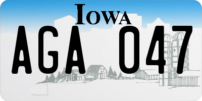 IA license plate AGA047