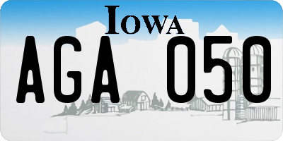 IA license plate AGA050
