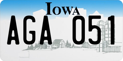 IA license plate AGA051