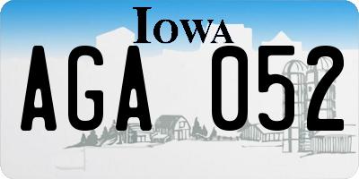 IA license plate AGA052