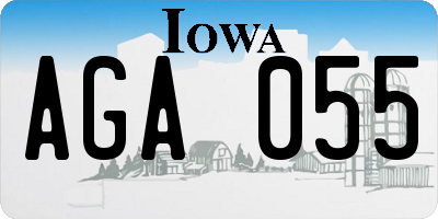 IA license plate AGA055