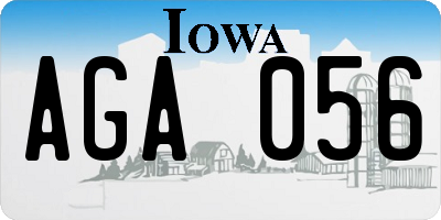 IA license plate AGA056