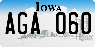 IA license plate AGA060