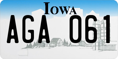 IA license plate AGA061