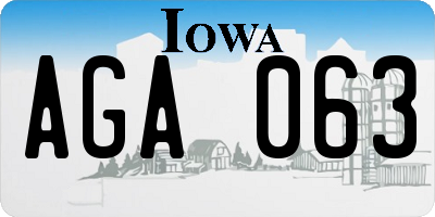 IA license plate AGA063