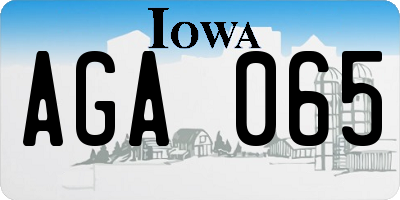 IA license plate AGA065