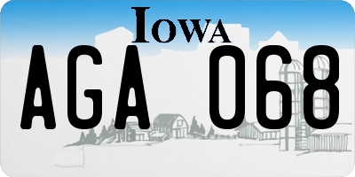 IA license plate AGA068