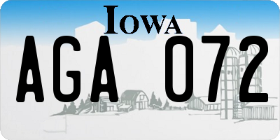 IA license plate AGA072