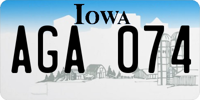IA license plate AGA074