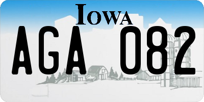 IA license plate AGA082