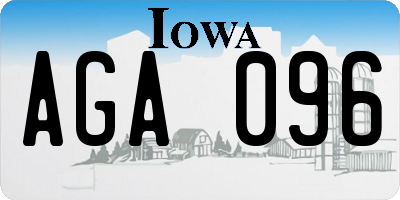IA license plate AGA096