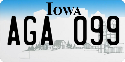 IA license plate AGA099