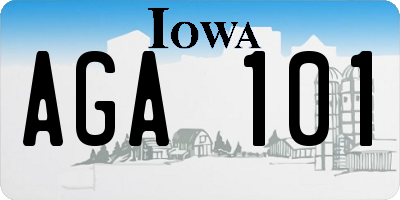 IA license plate AGA101