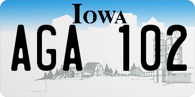 IA license plate AGA102