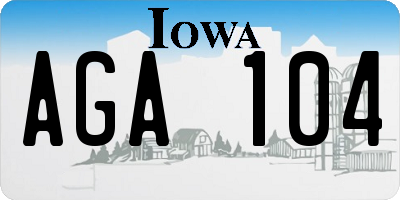 IA license plate AGA104