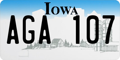 IA license plate AGA107