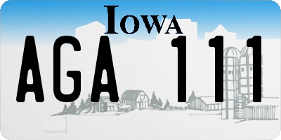IA license plate AGA111