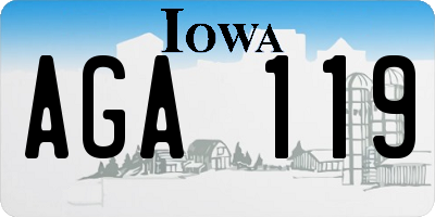 IA license plate AGA119