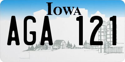 IA license plate AGA121