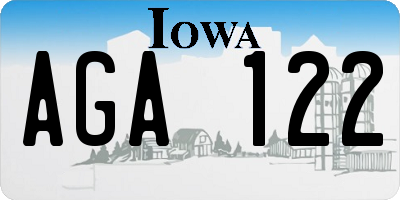 IA license plate AGA122