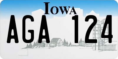 IA license plate AGA124