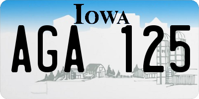 IA license plate AGA125