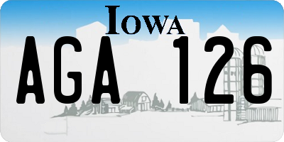 IA license plate AGA126