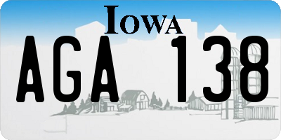 IA license plate AGA138