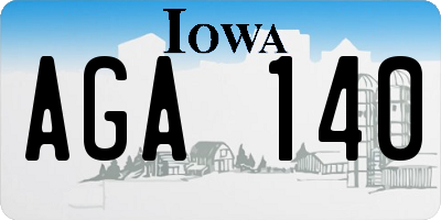 IA license plate AGA140
