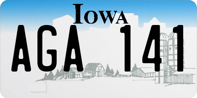 IA license plate AGA141