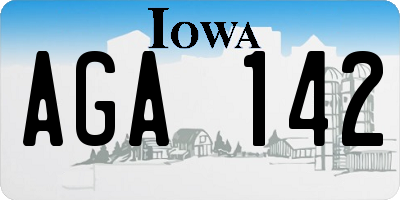 IA license plate AGA142