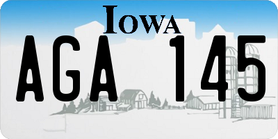 IA license plate AGA145