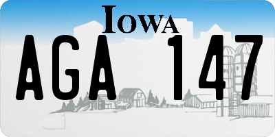 IA license plate AGA147