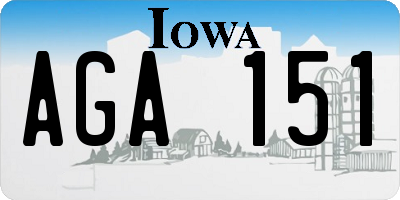 IA license plate AGA151
