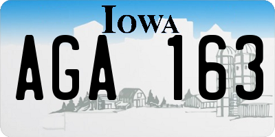 IA license plate AGA163