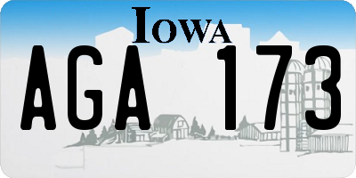 IA license plate AGA173