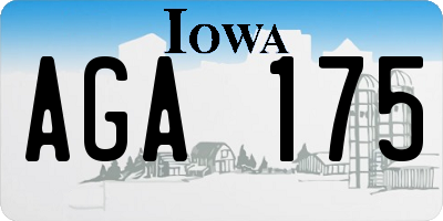 IA license plate AGA175