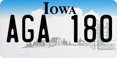 IA license plate AGA180