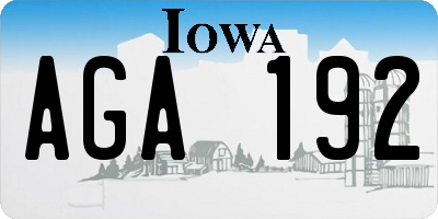 IA license plate AGA192