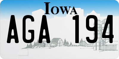 IA license plate AGA194