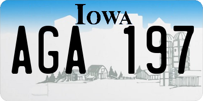 IA license plate AGA197