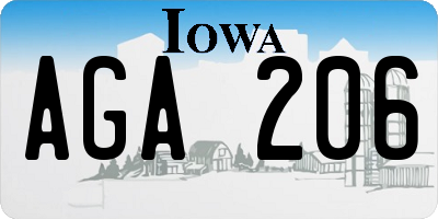 IA license plate AGA206