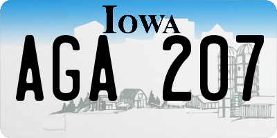 IA license plate AGA207