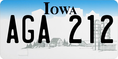 IA license plate AGA212