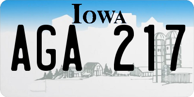 IA license plate AGA217