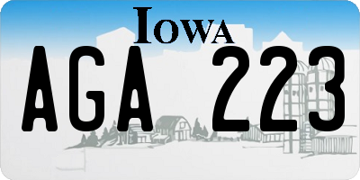 IA license plate AGA223