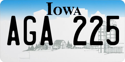 IA license plate AGA225