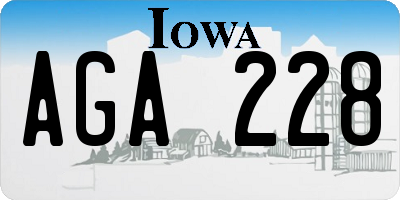 IA license plate AGA228