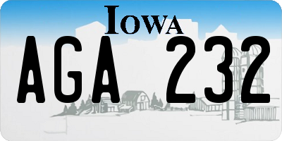 IA license plate AGA232