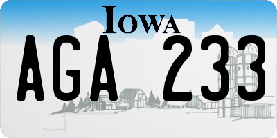 IA license plate AGA233